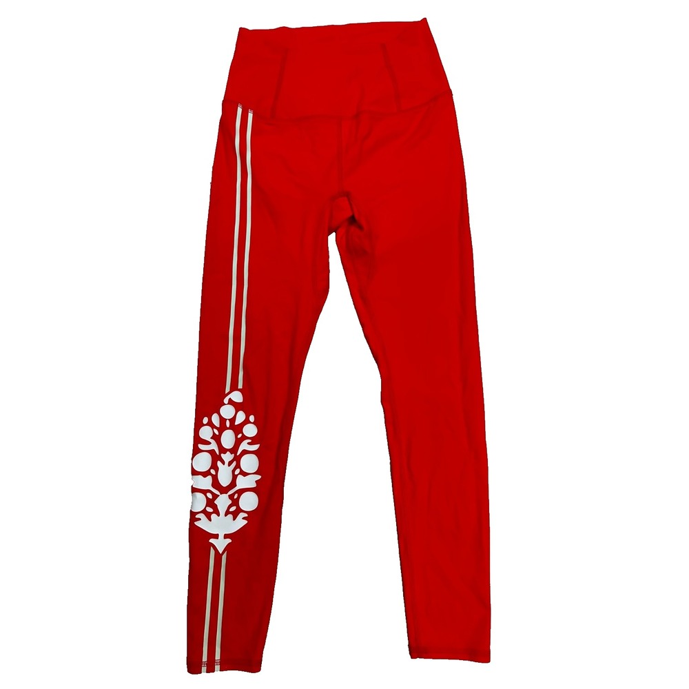 Free People Movement Leggings Red Ankle Crop Athletic Gym Outdoor Adventure XS